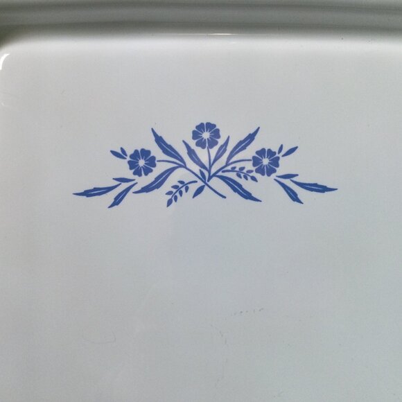 Vintage Corningware BLUE CORNFLOWER BAKE BROIL SERVING TRAY P-35-B With Cradle - Picture 6 of 6